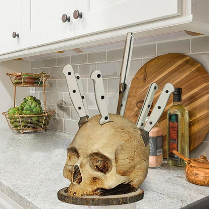 💀Halloween-meglepetés🎃Kreatív koponya kés tartó gyantából
