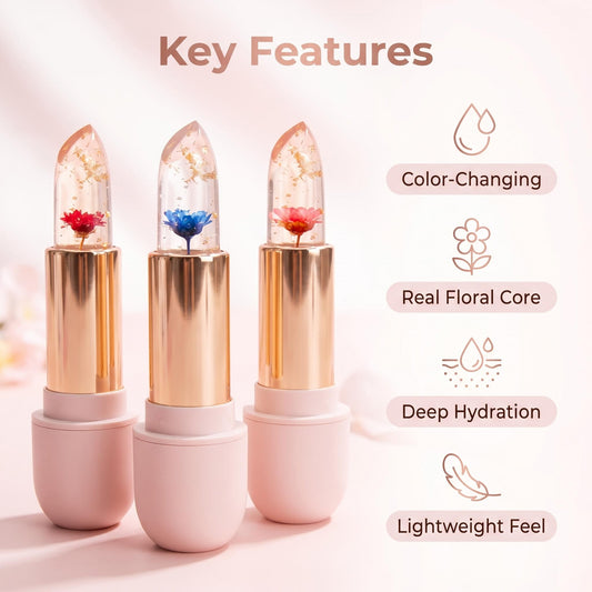 💄 Hidratáló rúzs virágszirmokkal – a hőmérséklettől függően változtatja a színét. 🌸