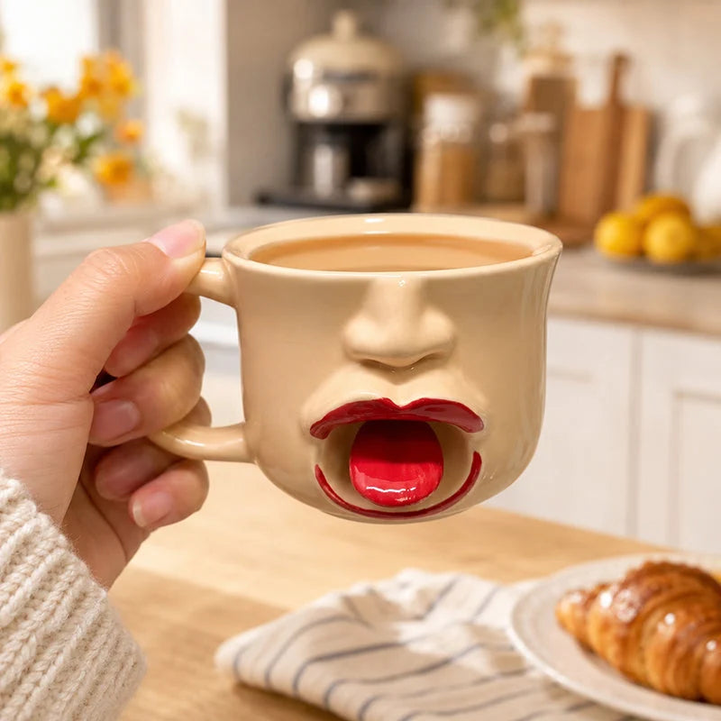 Zabaven keramični lonček z 3D iztegnjenim jezičkom | MUGFUN