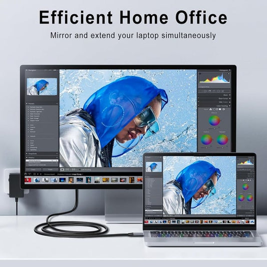 “1+1 ingyen 🎁✨” 🔌 Ultratiszta kijelzőkábel USB-C-ről HDMI-re – 🖥️ 4K 60Hz, azonnal működik, 🎮 2 méteres kábel