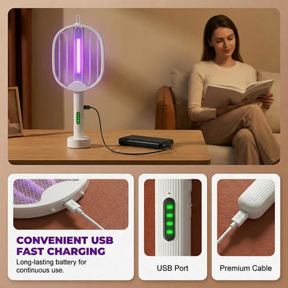 ⏰ Korlátozott ideig érvényes ajánlat 🎁🦟 2 az 1-ben összecsukható elektromos szúnyogcsapó, 🔋 USB-n keresztül tölthető, 💡 UV csapdával – kézben és otthon is