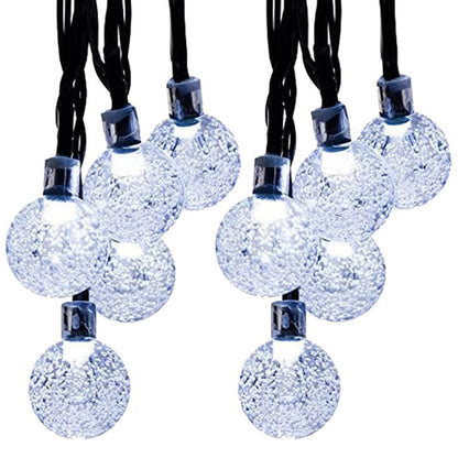 ⏰ Korlátozott ideig érvényes ajánlat 🎁☀️ Napelemes buborékfények – 🎆 8 villogó mód, 🌿 5 m, 20 LED, IP44 – kerti hangulatvilágítás