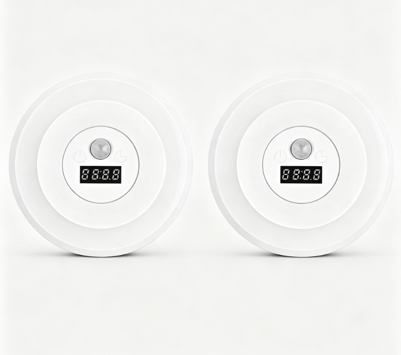 “1+1 ingyen 🎁✨” 🔥50% Kedvezmény🏷️💡 Intelligens LED-es éjszakai lámpa órával – 🌙 mozgásérzékelő, 3 színű fény, 🔋 energiahatékony