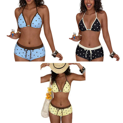 👙 Pöttyös bikini nyakpánttal