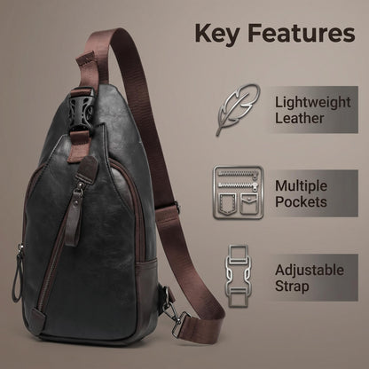 🔥50% Kedvezmény🧳 Férfi könnyű PU-bőr válltáska – 🔒 biztonságos rekeszekkel, 🎒 3-in-1 viselési móddal – mindennapokra és utazáshoz