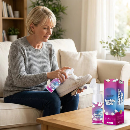 🔥50% Kedvezmény🏷️👟 Víz nélküli habos cipőtisztító beépített kefével – fehér cipők ragyogásáért, antioxidáns védelemmel