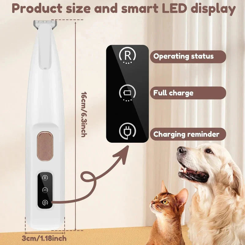 🔦✨ Vízálló Újratölthető Kisállat Borotva LED Fénnyel 🐶💕
