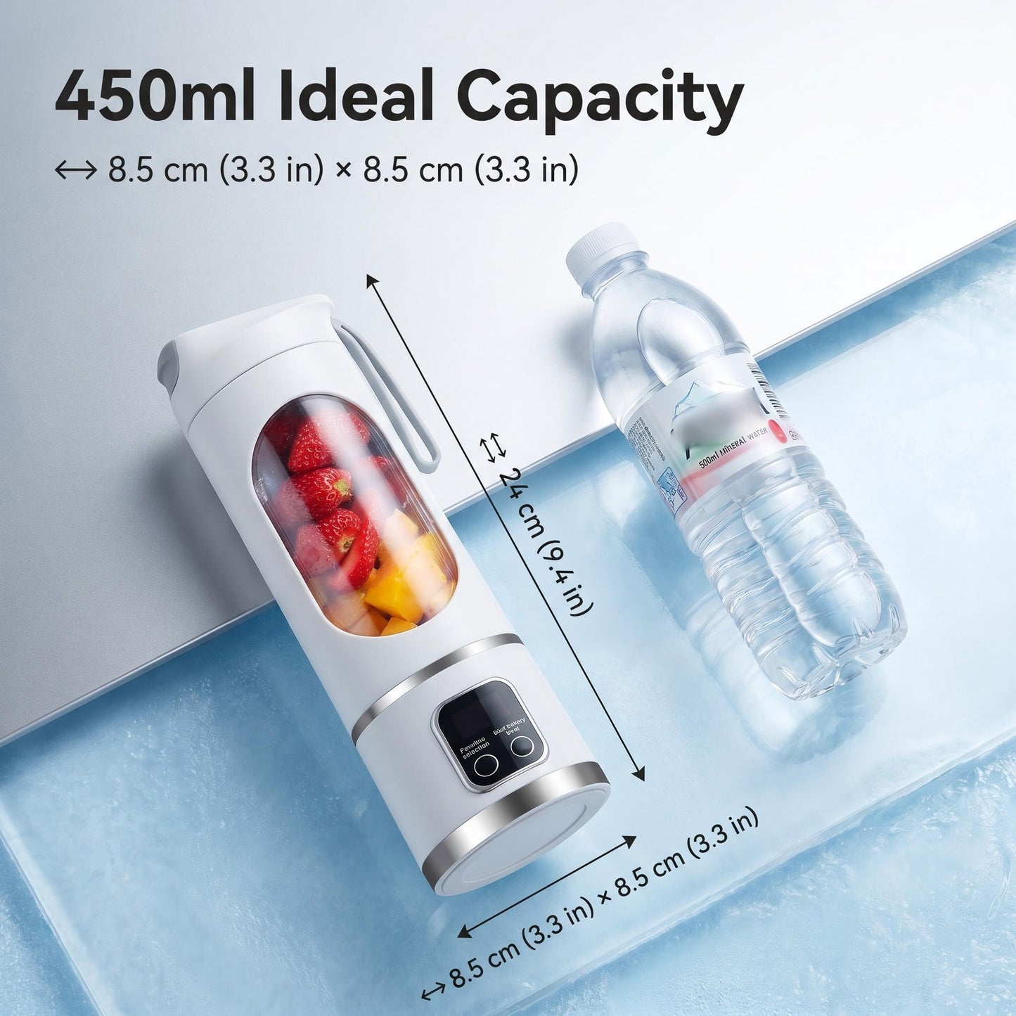 🔥50% Kedvezmény🏷️🥤 450 ml-es hordozható vezeték nélküli turmixpohár, ⚡ 12 pengével és 18 000 RPM motorral, 🔋 Type-C töltéssel – frissítő italok bárhol