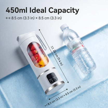 🔥50% Kedvezmény🏷️🥤 450 ml-es hordozható vezeték nélküli turmixpohár, ⚡ 12 pengével és 18 000 RPM motorral, 🔋 Type-C töltéssel – frissítő italok bárhol