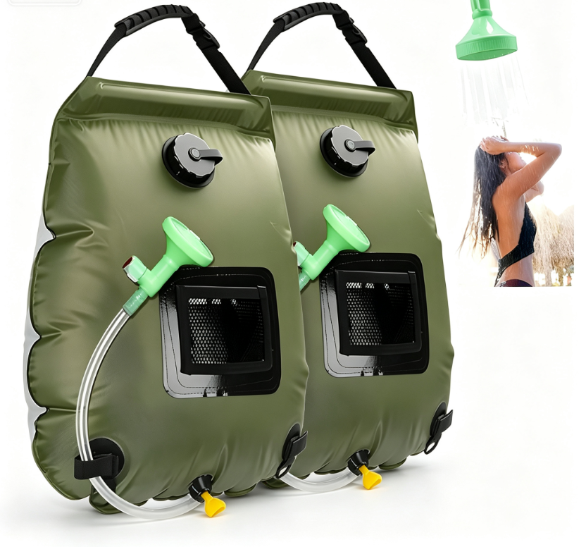"1+2 brezplačno 🎁✨"🚿 Sončna kamp tuš vrečka SHOWDY 20L – sončno ogrevanje 🌡️ vgrajen termometer 🎒 zložljiva lahka zasnova 🏕️ večnamenska zunanja uporaba