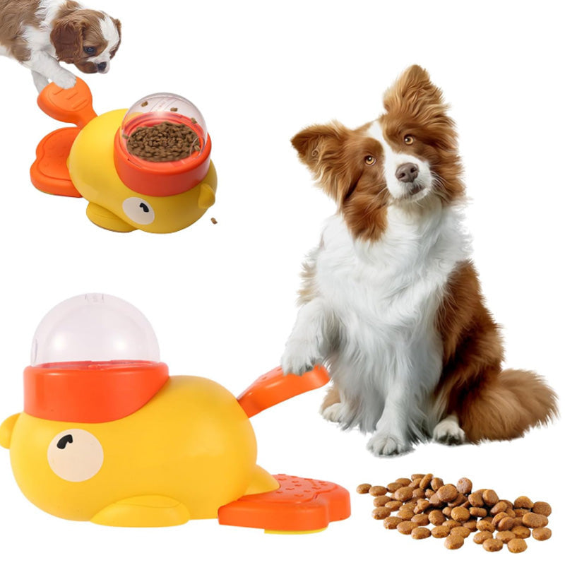 🔥50% Kedvezmény🏷️🦆 2 az 1-ben interaktív kutyapuzzle és lassú etető – 🧠 agytréning, 🍽️ egészséges étkezés, kacsás kialakítás