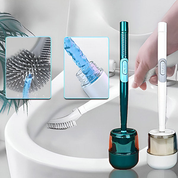 Ščetka za WC + dozirnik čistila – silikon, 360° | FLUSHBRUSH