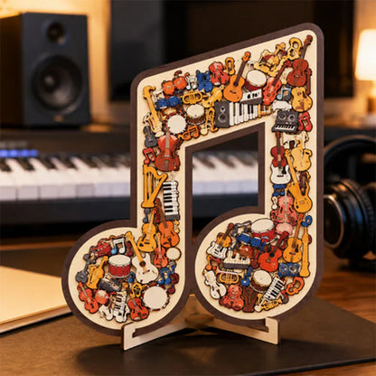 🔥50% Kedvezmény🏷️🎸 Fa hangszer alakú kirakós játék – 🧩 egyedi nyolcszög formában, 🌟 kiváló minőségű fából