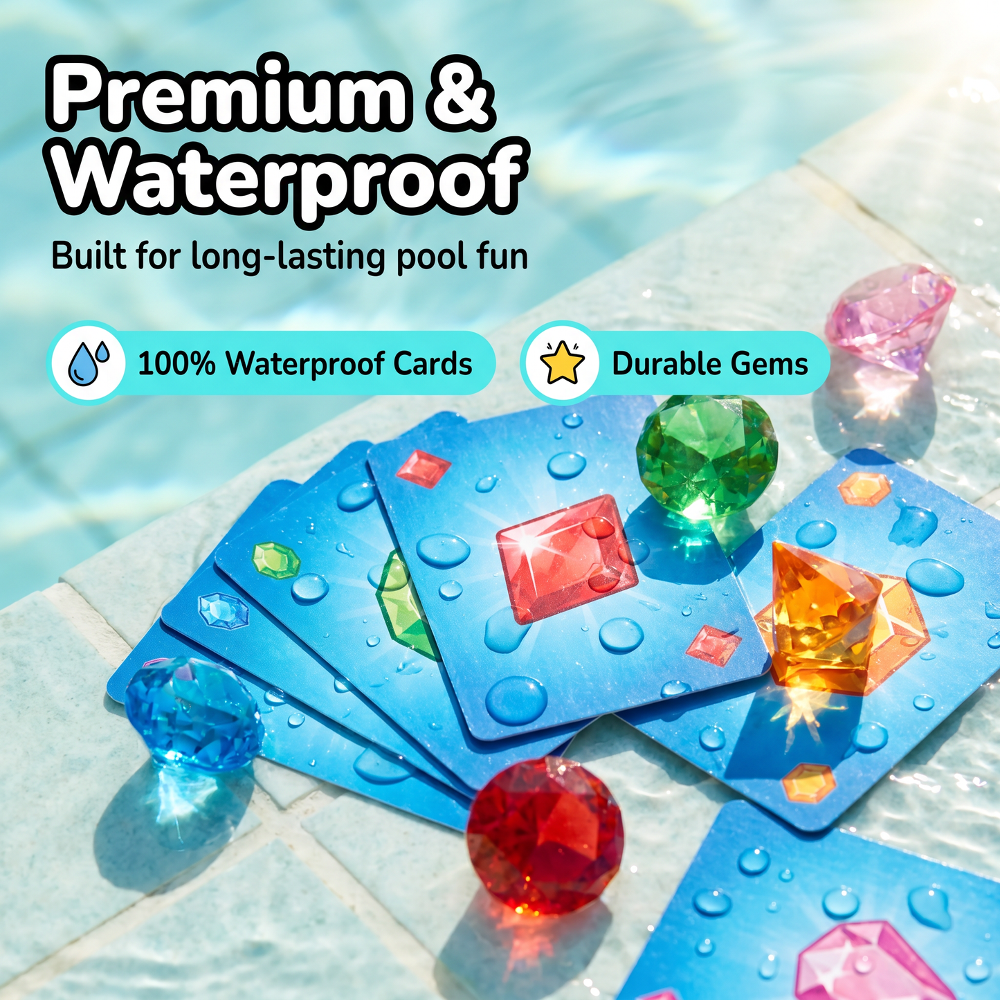“1+1 ingyen 🎁✨” 🏊‍♂️💎 Víz alatti kalandjáték! SkillSprout búvár gyémántkereső – 🧠memória + sebesség, 💦medencéhez, 🎁64 színes drágakő
