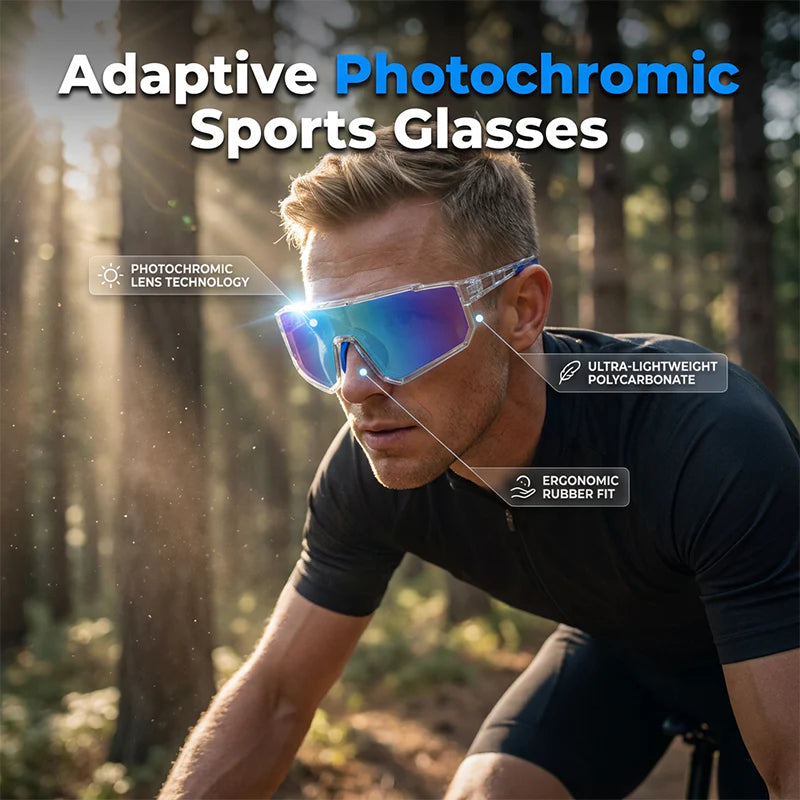 🔥50% Kedvezmény🏷️🏃‍♀️ Okos fotokromatikus sport szemüveg – 🔄 azonnal alkalmazkodik a fényhez, ☀️ tökéletes futáshoz és kerékpározáshoz
