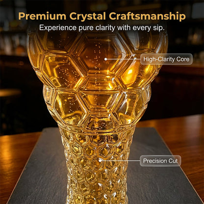 🔥50% Kedvezmény🏷️⚽ Labda alakú söröspohár – 🍺 boroszilikát üvegből, texturált mintával, 400/600 ml – VB-meccsnézéshez ideális