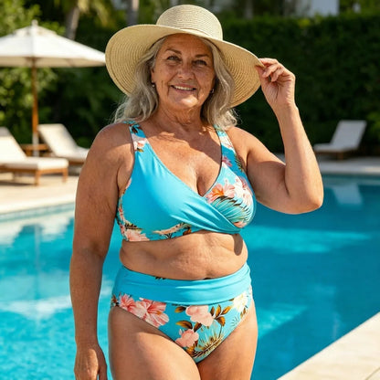 🌸 MAGAS DEREKI VIRÁGMINTÁS BIKINI: HANGSÚLYOZD AZ ALAKOD – RAKTÁRON! 👙