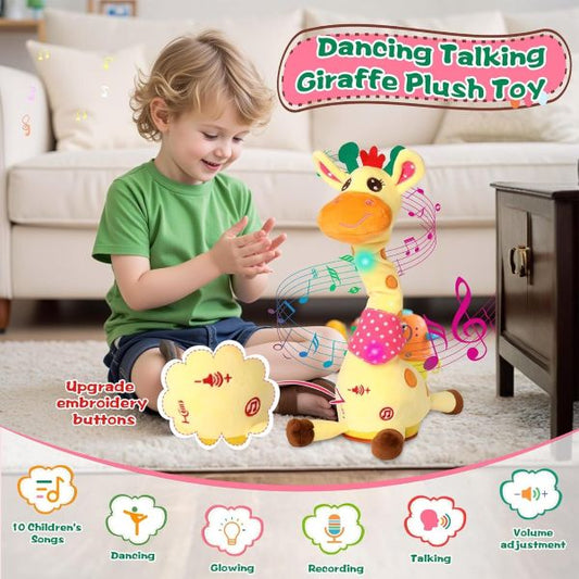 “1+1 ingyen 🎁✨”  🔥50% Kedvezmény🎤 Táncoló és beszélő plüss zsiráf – 🎵 60 gyerekdallal, 🧸 puha, ölelnivaló anyagból – GIRADANCE