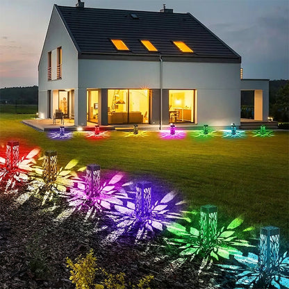 🔥50% Kedvezmény🏷️☀️ Vízálló napelemes kerti karós lámpa – 🌿 áttört árnyékhatás, 🔌 vezeték nélküli telepítés – kert és ösvény dekorációhoz