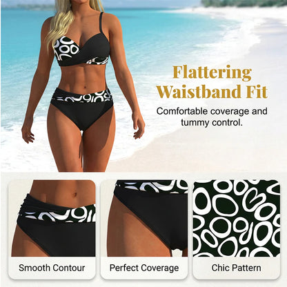 🔥50% Kedvezmény🏷️👙 Kétrészes, push-up hatású bikini szett – 🌊 elegáns wrap kialakítás, 🏖️ prémium rugalmas anyag