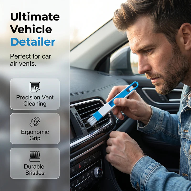 🔥50% Kedvezmény🏷️🪟2 az 1-ben ablakpálya tisztító kefe – 🧹sűrű nejlon sörték, 🚗billentyűzet és szellőző tisztításhoz