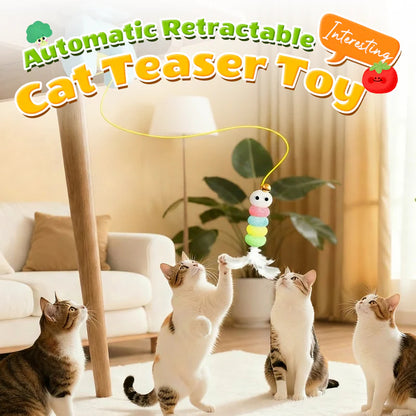 🔥50% Kedvezmény🎨Több színben kapható🌈🐈 Automatikus behúzható macskajáték, 🔋 USB újratölthető, 🎲 véletlenszerű mozgással