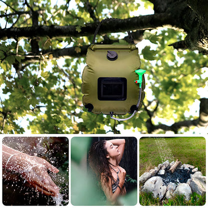 "1+2 brezplačno 🎁✨"🚿 Sončna kamp tuš vrečka SHOWDY 20L – sončno ogrevanje 🌡️ vgrajen termometer 🎒 zložljiva lahka zasnova 🏕️ večnamenska zunanja uporaba