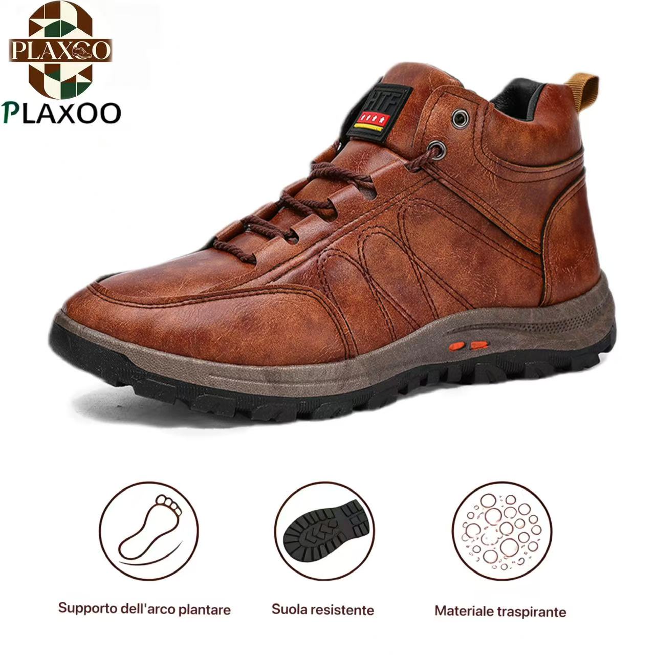 Plaxoo® | Offerta limitata: 50% di sconto!Stivali alti in pelle vera, unisex per uomini e donne!Sono scarpe ortopediche con supporto plantare ergonomico, suola antiscivolo e comodissime da indossare!