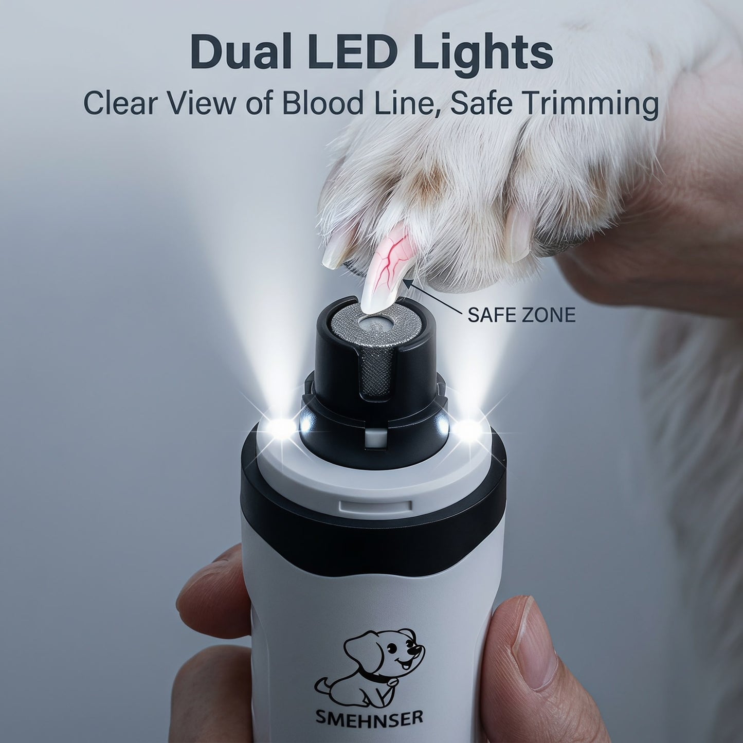 "1+1 brezplačno 🎁✨" 🐾 Brusilnik za nohte hišnih ljubljenčkov – varovalne odprtine 💡 dvojna LED osvetlitev ⚙️ nastavljiva hitrost 🔋 USB polnjenje