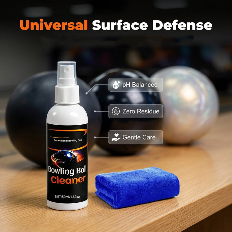 “1+1 ingyen 🎁✨”🔥50% Kedvezmény🏷️🎳 Professzionális bowlinggolyó-tisztító spray – 🧴 prémium törlőkendővel, 🛡️ kíméletes tisztításhoz