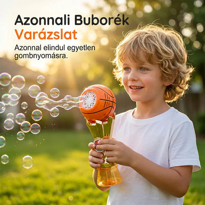 🔥50% Kedvezmény🏷️🏆 Villogó LED-es buborékfúvó, 🏀 sporttrófea formában, 🎉 folyadékkal együtt – azonnali parti hangulat