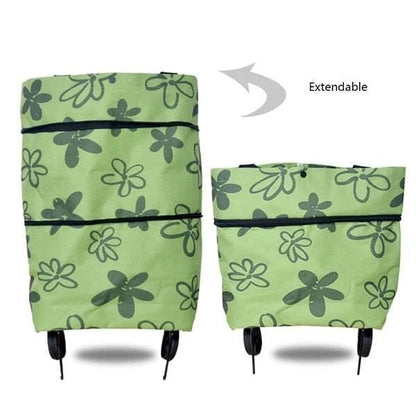 🔥50% popust🏷️🛒 Zložljiva nakupovalna vrečka 2 v 1 – 📦 23 L prostornine, 💪 600D Oxford tkanina, 🎁 praktično darilo