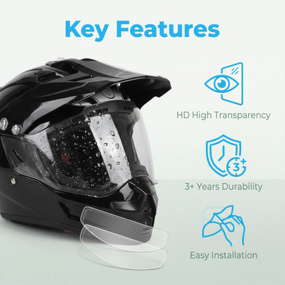 🏍️ Nagy felbontású páramentesítő lencsefólia elektromos motorkerékpár-sisakokhoz 💧