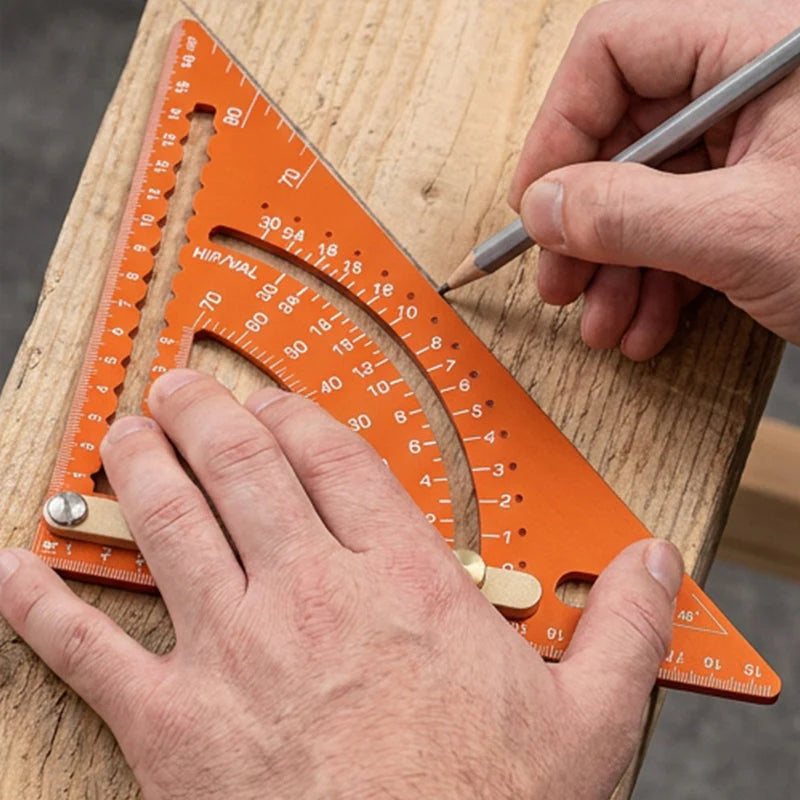 ⏰ Korlátozott ideig érvényes ajánlat 🎁📐 Precíziós asztalos háromszögmérő, 🔧 állítható szögbeállítással, 🛡️ rozsdamentes alumíniumötvözetből – két méretben