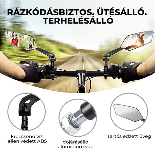 “1+1 ingyen 🎁✨”🔥50% Kedvezmény🏷️🚴 Univerzális kerékpáros visszapillantó tükör – 🔍 Biztonságos hátsó kilátás, ⚡ egyszerű felszerelés a kormányra
