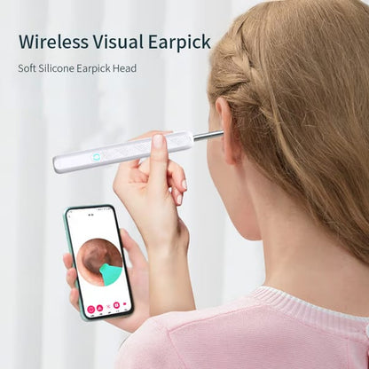 "1+1 brezplačno 🎁✨" 👂👂📱 Vidite, kar počnete! EARSCAN HD vizualni čistilec ušes – 📹1080P kamera, 💡6 LED luči, 📲slika v živo na telefonu