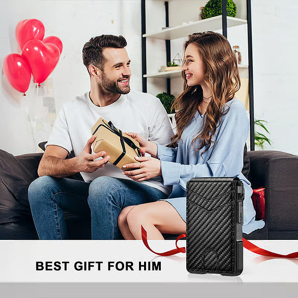 "1+1 brezplačno 🎁✨"  💳 Tanka denarnica z odprtim predalom – 🚀 hiter dostop do kartic, 🛡️ RFID zaščita – CARDPOP