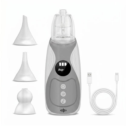 🔥50% Kedvezmény🏷️🍼 Elektromos orrszívó babáknak, 🎵 3 állítható szívóerő, 🧸 3 puha szilikon fej, 2 évig + zenével – könnyen tisztítható, USB töltés