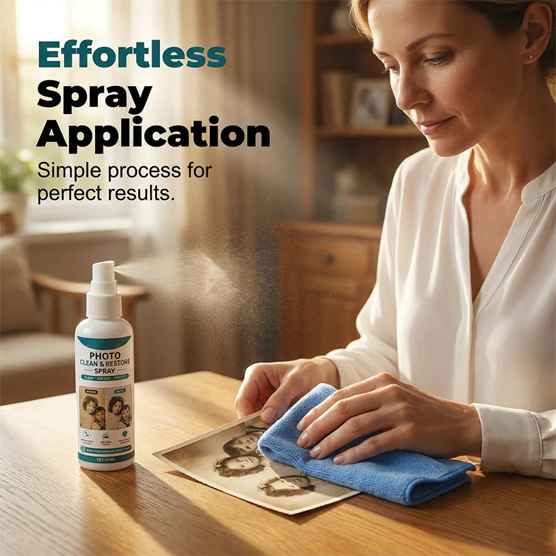 【1+1 ingyen】📸 Prémium fotótisztító és helyreállító spray – Tisztít, felfrissít és véd