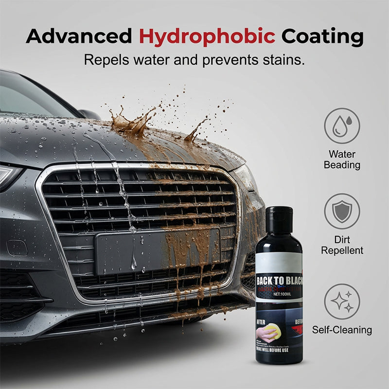 🔥50% Kedvezmény🏷️🚗 Professzionális műanyagfelújító autókhoz, ⚫ mélyfekete színű, 🛡️ UV-védelemmel – 100 ml