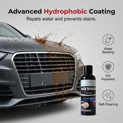 🔥50% Kedvezmény🏷️🚗 Professzionális műanyagfelújító autókhoz, ⚫ mélyfekete színű, 🛡️ UV-védelemmel – 100 ml