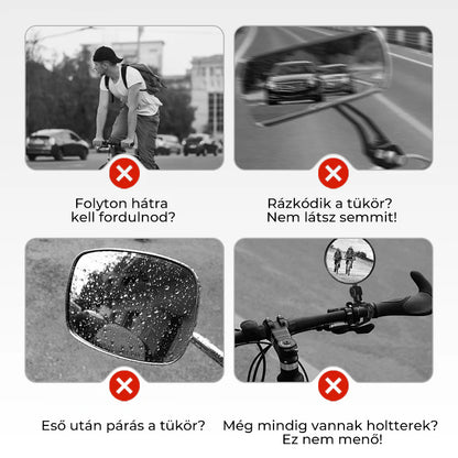 🚴 Univerzális kerékpáros visszapillantó tükör – 🔍 Biztonságos hátsó kilátás, ⚡ egyszerű felszerelés a kormányra