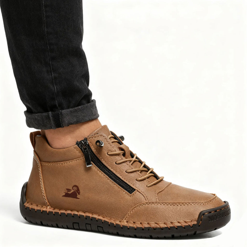 Plaxoo® | Offerta limitata: 50% di sconto!Stivali alti in pelle vera, unisex per uomini e donne!Sono scarpe ortopediche con supporto plantare ergonomico, suola antiscivolo e comodissime da indossare!