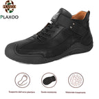 Plaxoo® | Offerta limitata: 50% di sconto!Stivali alti in pelle vera, unisex per uomini e donne!Sono scarpe ortopediche con supporto plantare ergonomico, suola antiscivolo e comodissime da indossare!